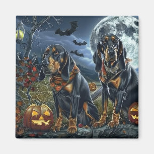 Aimant Bluetick Coonhound Halloween Éffrayant