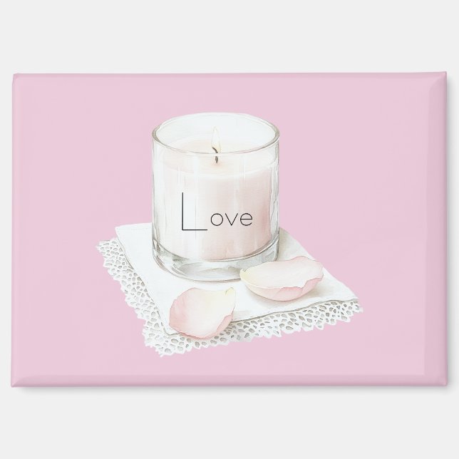 Aimant Blush pink rose petals candle (Recto)