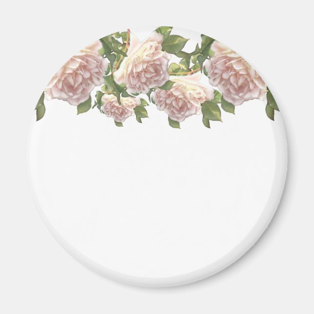 Aimant Blushing Ivory Peach Rose (Devant)