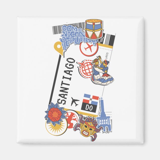 AIMANT BOARDING PASS SANTIAGO DE LOS CABALLEROS DOMINICAN (Devant)