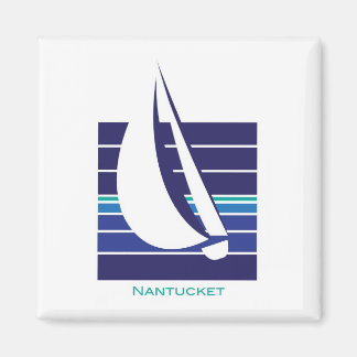 Aimant Boat Blues Carré_Aimant Nantucket
