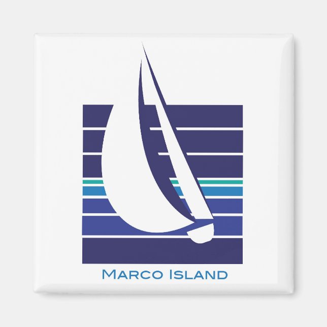 Aimant Boat Blues Carré_Marco Island (Devant)