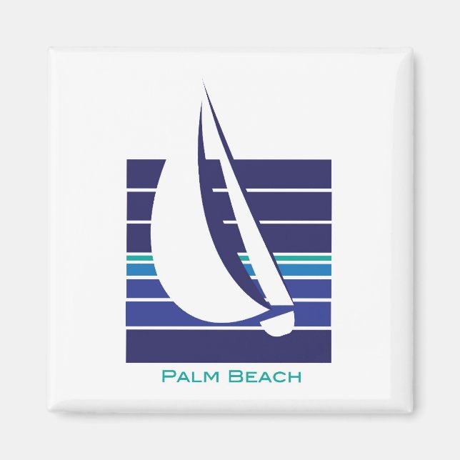 Aimant Boat Blues Carré_Palm Beach (Devant)