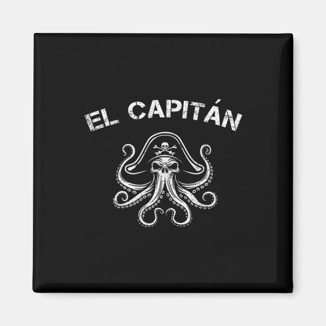 Aimant Boat Captain Pontoon Octopus Pirate Nautical Men E (Devant)