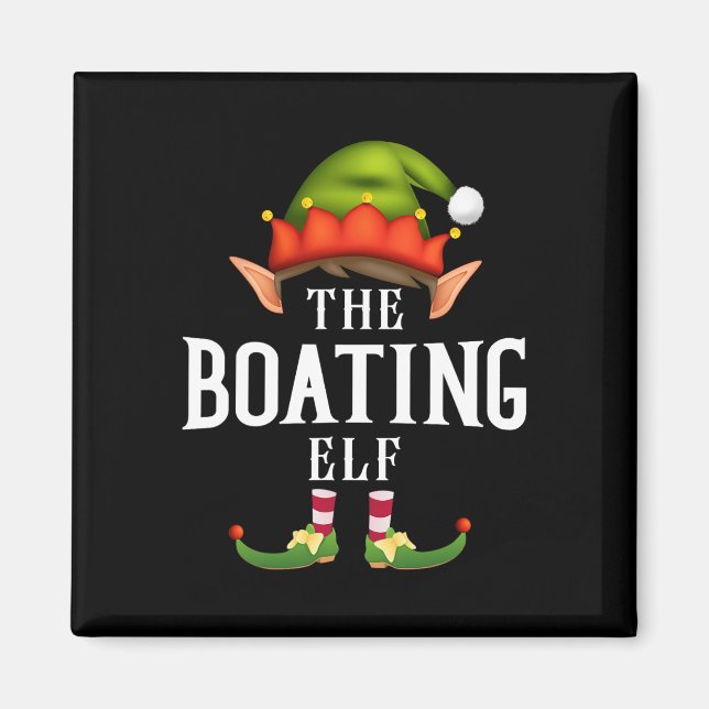 Aimant Boating Elf Group Funny Christmas Pajama Party  (Devant)
