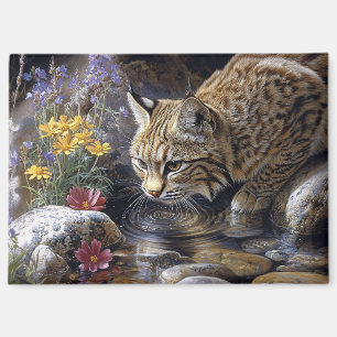 Aimant Bobcat avec art Pittoresque Fleur sauvage