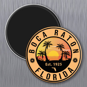 Aimant Boca Raton Florida Retro Sunset Beach Souvenirs