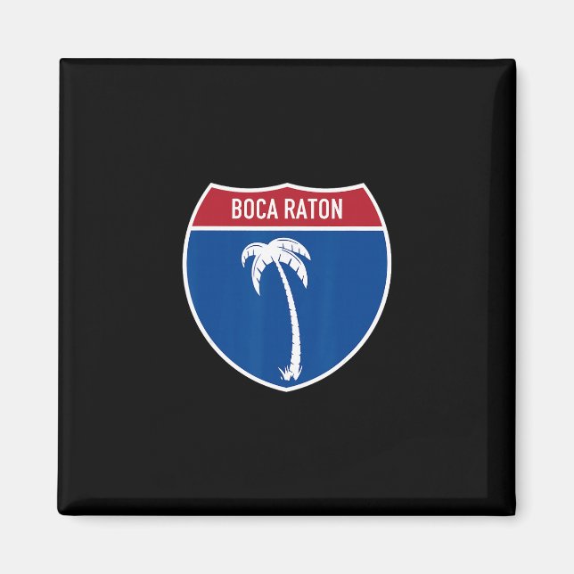 Aimant Boca Raton Floride Fl Autoroute Vacances  (Devant)