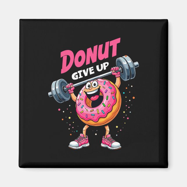 Aimant Bodybuilder Donut Abandonner Humour Gym Entraîneme (Devant)