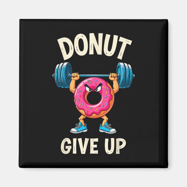 Aimant Bodybuilder Donut Abandonner Humour Gym Entraîneme (Devant)