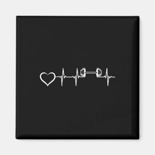 Aimant Bodybuilder Heartbeat Dumbbell Poids Gym F