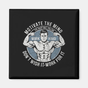 Aimant Bodybuilder Old School Vintage 80s Poids Sports B