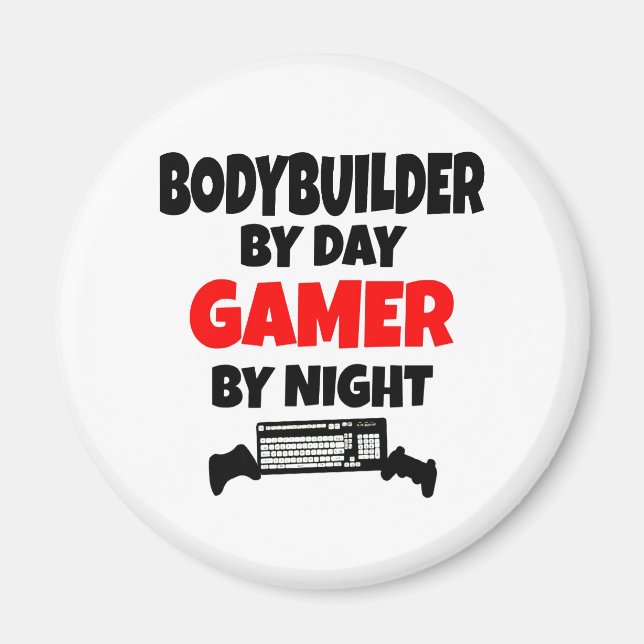 Aimant Bodybuilder par Joueur de Jour par Nuit (Devant)