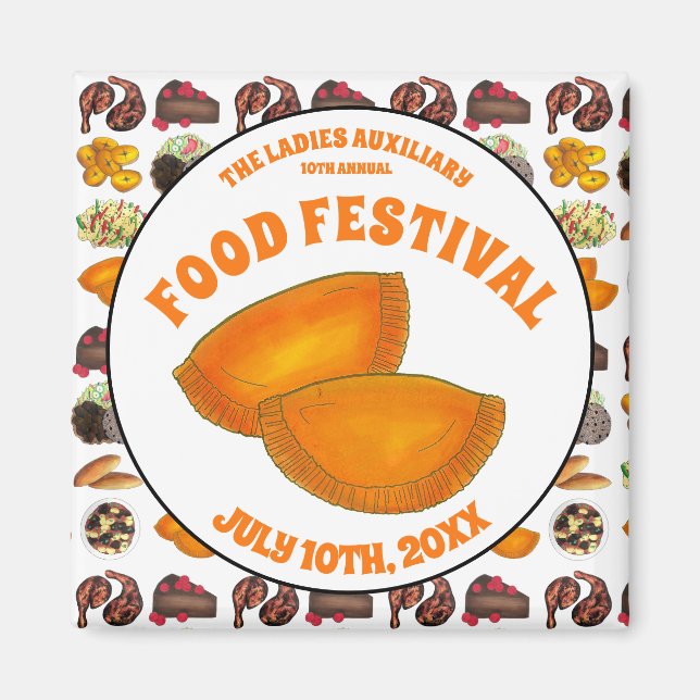 Aimant Boeuf jamaïcain Patty Food Fest Cuisine caribéenne (Devant)