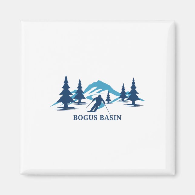 Aimant Bogus Basin Idaho Station de ski Skier T-shirt_ (Devant)
