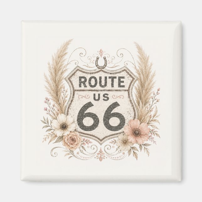 Aimant Boho Floral Mother Road Souvenir (Devant)