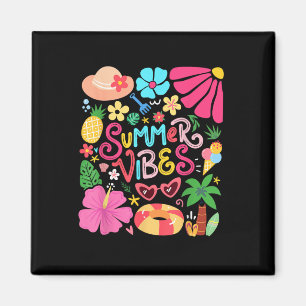 Aimant Boho Flower Hello Vibes été Funny Beach Life Me