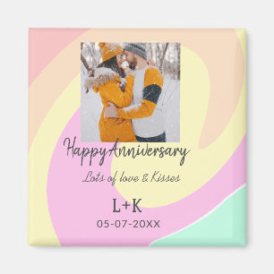 Aimant Boho moderne heureux anniversaire ajouter nom date