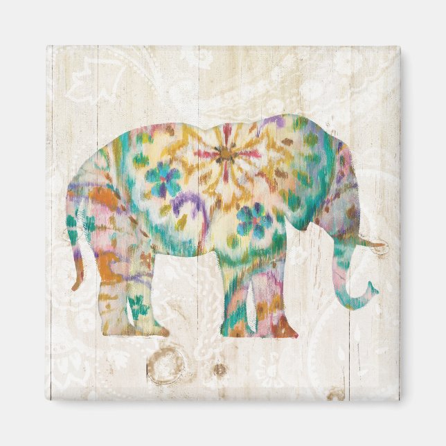 Aimant Boho Paisley Elephant I (Devant)