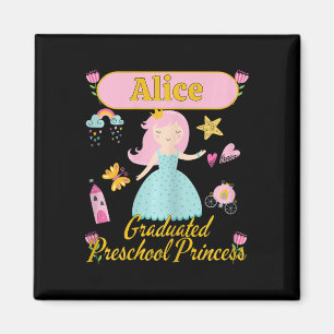 Aimant Boho Princesse Alice 2026 Préscolaire Personnalisé