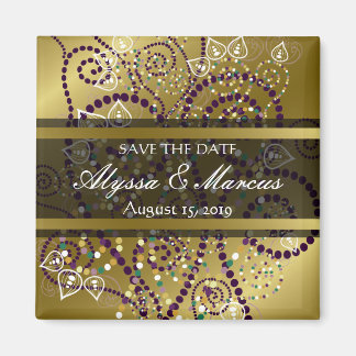 Aimant Boho Purple Spirales Dotées Or Chic Enregistrer La