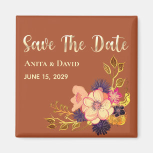 Aimant Boho Terracotta Mariage Enregistrer La Date Invita