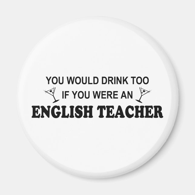 Aimant Boire aussi - Enseignant Anglais (Devant)