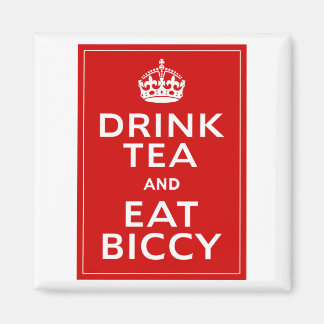 Aimant Boire du thé et manger de la biccy ~ British Fun