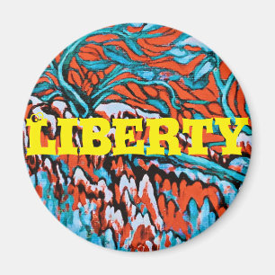 Aimant Bois colorés rouges et bleus