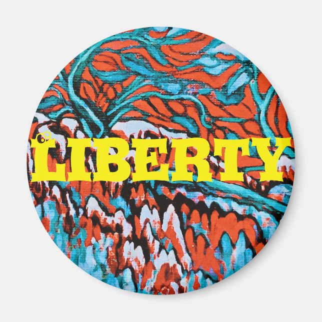 Aimant Bois colorés rouges et bleus (Devant)