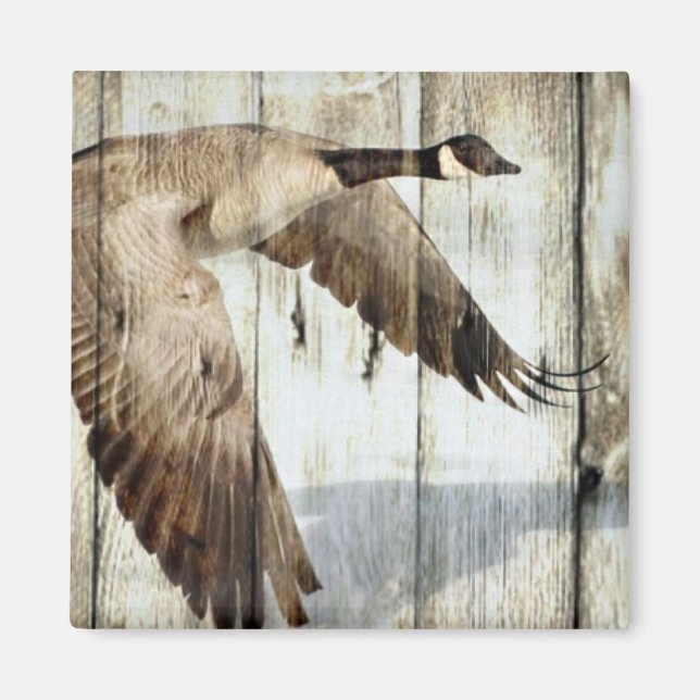 Aimant Bois de grange rustique Ouest Pays volant Canard s (Devant)