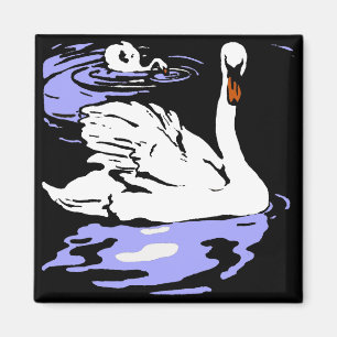 Aimant Bois de la ferme victorienne Animaux Swans