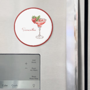 Aimant Boisson Cocktail Fraise Rouge Blanc