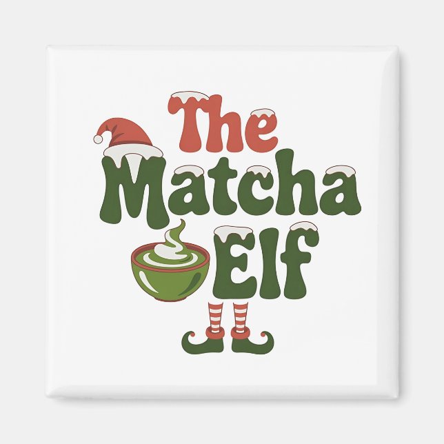 Aimant Boisson de Noël magique de l'Elfe de Matcha (Devant)