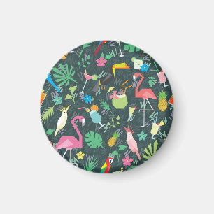 Aimant Boissons D'Oiseaux Tropicaux : Vibrant Sans Fil.