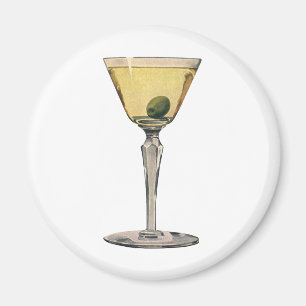 Aimant Boissons vintages Boissons, Cocktail Martini Olive