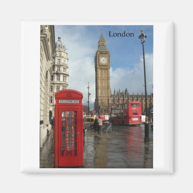 Aimant Boîte téléphonique Big Ben de Londres (par St.K. (Devant)