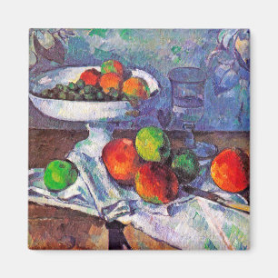 Aimant Bol de fruits, Verre et Pommes, Cezanne