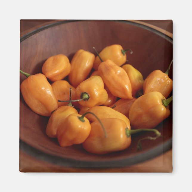 Aimant Bol de poivrons d'habanero, Alimentation tradition (Devant)