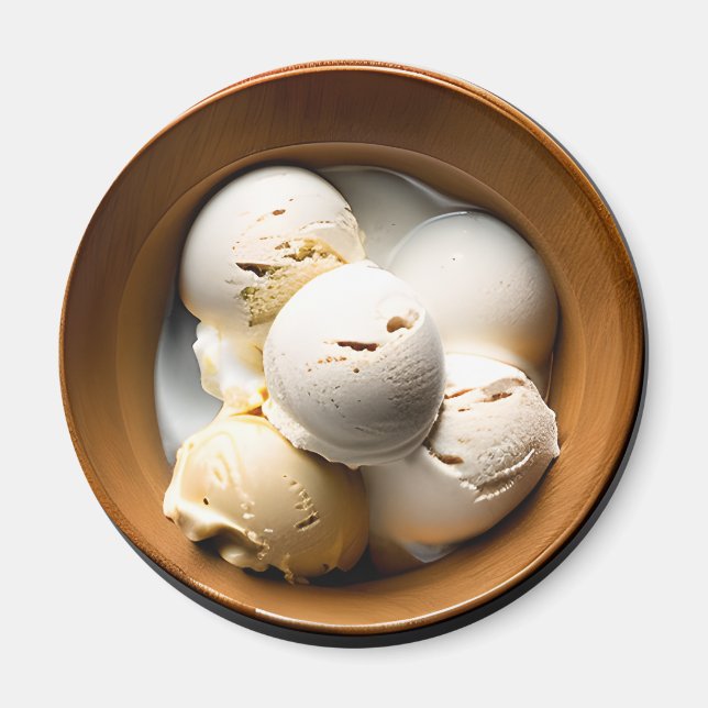 Aimant Bol de Vanilla Ice Cream Nourriture (Devant)
