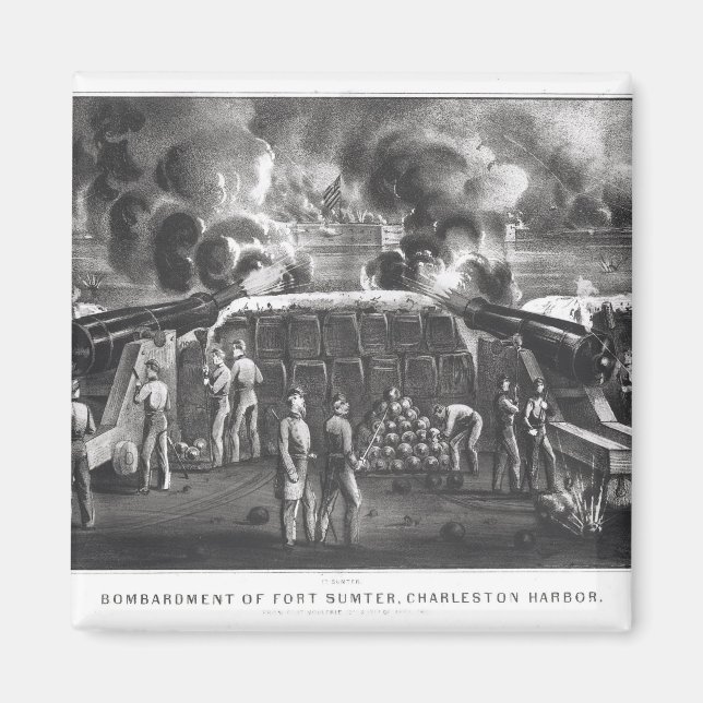 Aimant Bombardement du fort Sumter, port de Charleston (Devant)