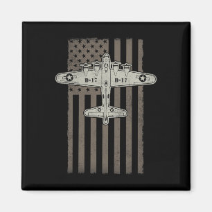 Aimant Bombardier B17 Ww2 Avion Usa Drapeau Vétéran Pilot