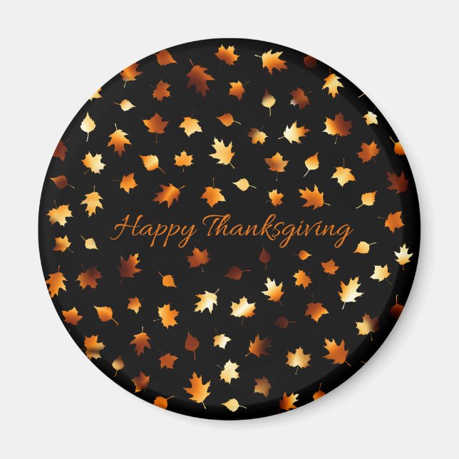 Aimant Bon thanksgiving Feuilles d'automne (Devant)