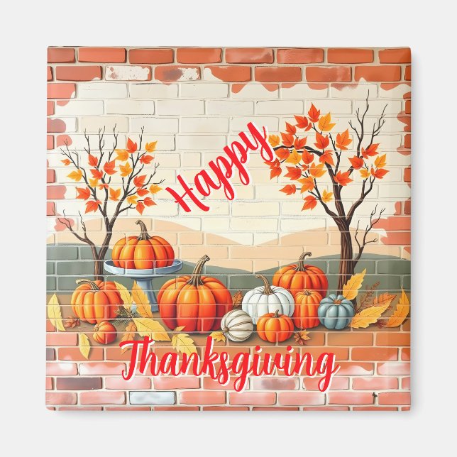 Aimant Bon thanksgiving Populaire Belle automne (Devant)