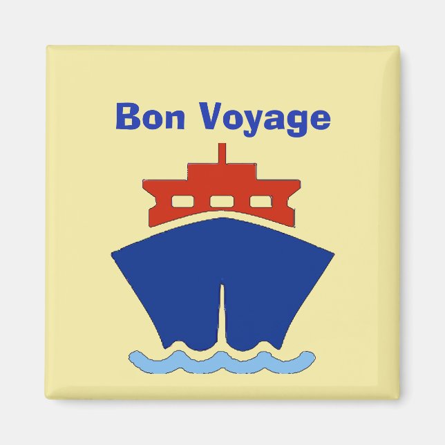 Aimant Bon Voyage, Expédition, modifier le texte (Devant)