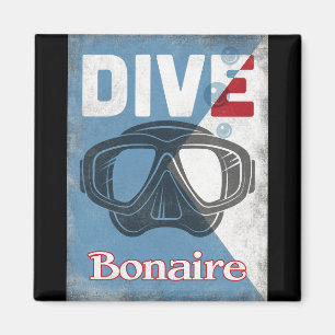 Aimant Bonaire Vintage Scuba Diving Mask