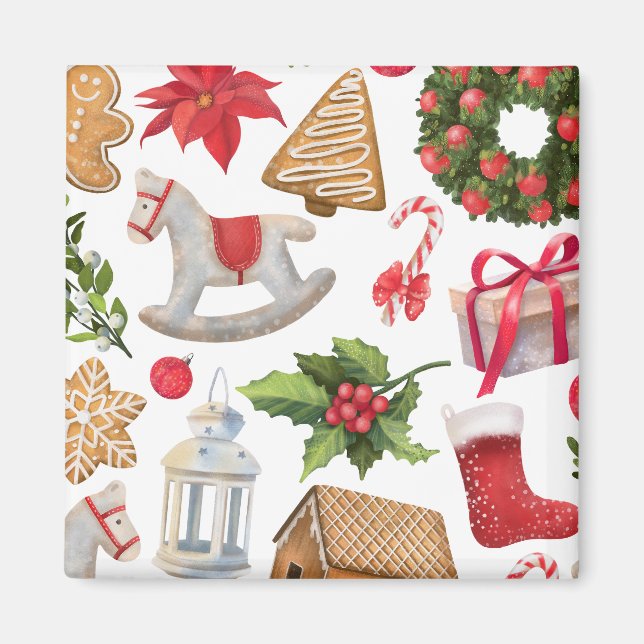 Aimant Bonbons de Noël du Père Noël Personnalisé (Devant)