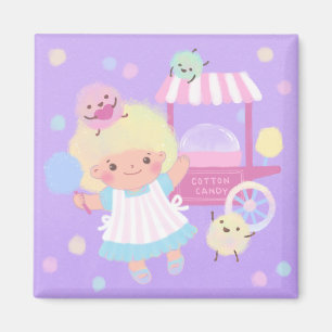 Aimant Bonbons en coton fille avec des monstres doux en l