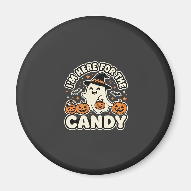 Aimant Bonbons Halloween Fantôme Citrouille Design (Devant)