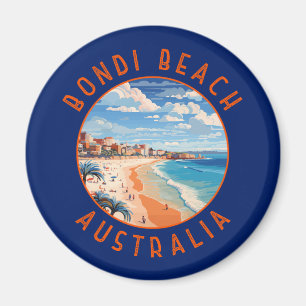 Aimant Bondi Beach Australie Travel Art Vintage